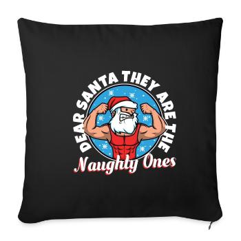 Cher père Noël, ce sont les méchants - Housse de coussin décorative 45 x 45 cm - noir - Devant