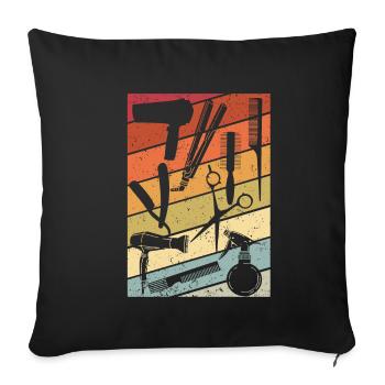 Friseur Vintage Friseur Retro Geschenk Barber Desi - Sofakissenbezug 45 x 45 cm - Schwarz - Vorne