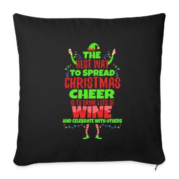 La meilleure façon de répandre la joie de Noël - Housse de coussin décorative 45 x 45 cm - noir - Devant