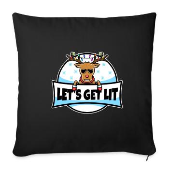 Lets get lit christmas - Sofakissenbezug 45 x 45 cm - Schwarz - Vorne