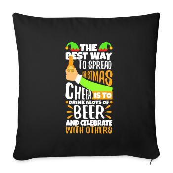 La meilleure façon de répandre la joie de Noël - Housse de coussin décorative 45 x 45 cm - noir - Devant