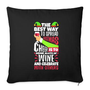 La meilleure façon de répandre la joie de Noël - Housse de coussin décorative 45 x 45 cm - noir - Devant