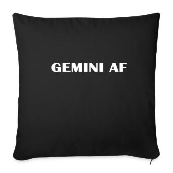 Gémeaux AF Gémeaux Horoscope Signe du zodiaque - Housse de coussin décorative 45 x 45 cm - noir - Devant
