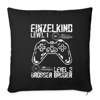 Einzelkind Level 1 Complete Loading Level 2 Grosse - Sofakissenbezug 45 x 45 cm - Schwarz - Vorne