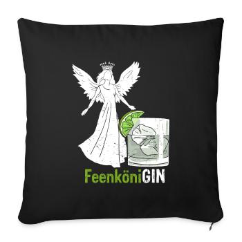 GIN FeenköniGIN - Geschenk für Gin Verkostungen Wa - Sofakissenbezug 45 x 45 cm - Schwarz - Vorne