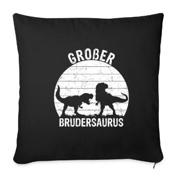 Großer Brudersaurus T-Rex Dino Geschenk Großer Bru - Sofakissenbezug 45 x 45 cm - Schwarz - Vorne