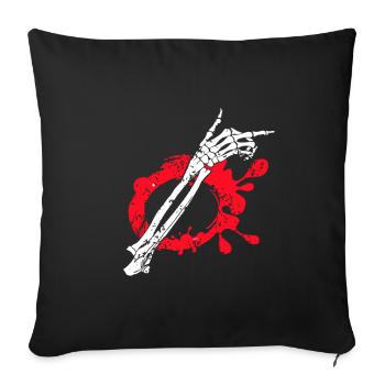 Halloween Skelett hand Knochen - Sofakissenbezug 45 x 45 cm - Schwarz - Vorne