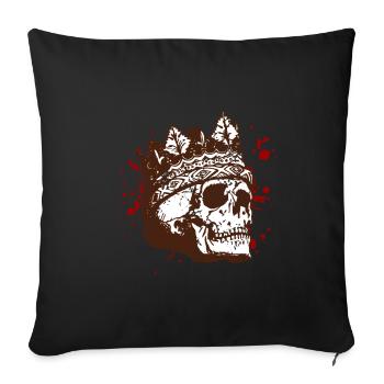Halloween Knochen Totenkopf König Blut - Sofakissenbezug 45 x 45 cm - Schwarz - Vorne