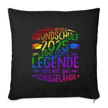 Grundschule Eine Legende Grundschule Abschluss 202 - Sofakissenbezug 45 x 45 cm - Schwarz - Vorne