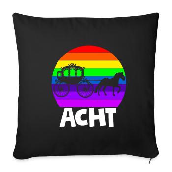 8. Geburtstag Reiterin Geschenk Pferde Fan 8 Jahre - Sofakissenbezug 45 x 45 cm - Schwarz - Vorne