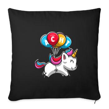 8. Geburtstag Reiterin Geschenk Pferde Fan 8 Jahre - Sofakissenbezug 45 x 45 cm - Schwarz - Vorne