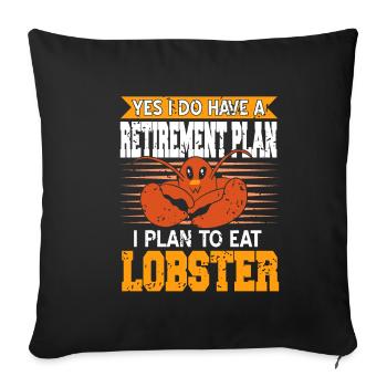 Plan de retraite pour manger du homard - Housse de coussin décorative 45 x 45 cm - noir - Devant