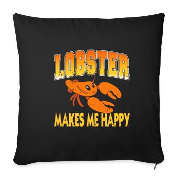 Le homard me rend heureux - Housse de coussin décorative 45 x 45 cm - noir - Devant