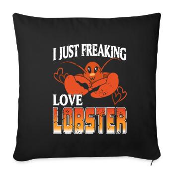 J’adore le homard - Housse de coussin décorative 45 x 45 cm - noir - Devant