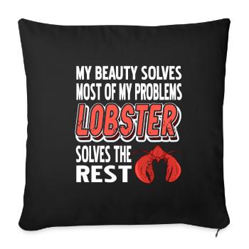 Most of my problems lobster - Sofa pillowcase 17,3'' x 17,3'' (45 x 45 cm) - black - Front