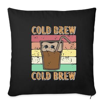 Café glacé - Infusion froide - Housse de coussin décorative 45 x 45 cm - noir - Devant