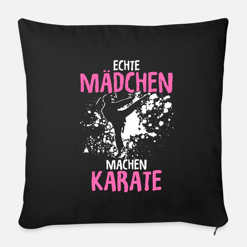 Echte Mädchen Machen Karate Kampfsport Karate Spru - Sofakissenbezug 45 x 45 cm - Schwarz