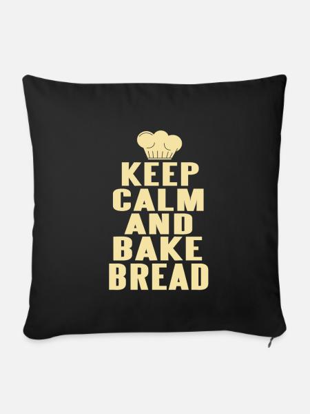 Keep calm and bake bread - Sofakissenbezug 45 x 45 cm - Schwarz
