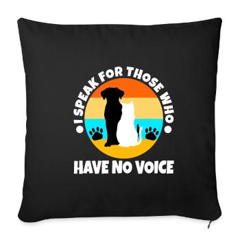 Je parle au nom de ceux qui n’ont pas de voix - Housse de coussin décorative 45 x 45 cm - noir - Devant