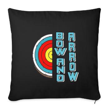 Arc et flèche - Housse de coussin décorative 45 x 45 cm - noir - Devant