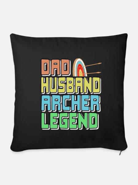 Dad Husband Archer Legend - Sofakissenbezug 45 x 45 cm - Schwarz