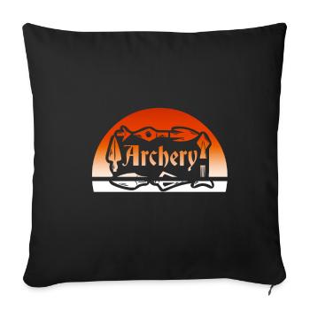 Arc et flèche Archer à l’arc - Housse de coussin décorative 45 x 45 cm - noir - Devant