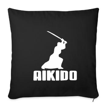 Aikido fighter with sword - Sofa pillowcase 17,3'' x 17,3'' (45 x 45 cm) - black - Front