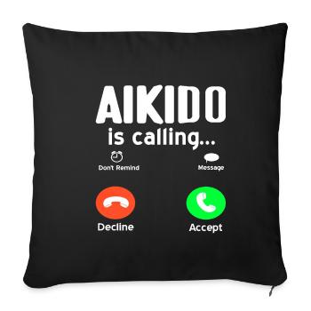 L’Aïkido appelle - Housse de coussin décorative 45 x 45 cm - noir - Devant