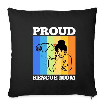 Proud rescue mom - Sofakissenbezug 45 x 45 cm - Schwarz - Vorne