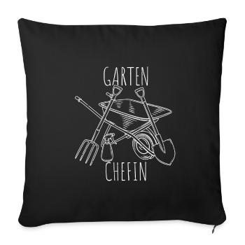 Garten Chefin Gärtnerin Ruhestand Floristin Hobbyg - Sofakissenbezug 45 x 45 cm - Schwarz - Vorne