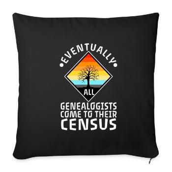 Finalement, tous les généalogistes viennent à leur recensement - Housse de coussin décorative 45 x 45 cm - noir - Devant