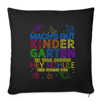 Schulkind Schüler Lustiger Spruch Kindergarten Ein - Sofakissenbezug 45 x 45 cm - Schwarz - Vorne