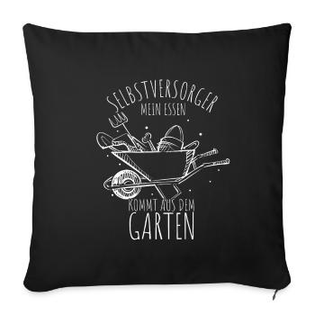 Selbstversorger Gemüse Obst Garten Schrebergarten - Sofakissenbezug 45 x 45 cm - Schwarz - Vorne