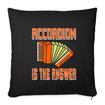 Accordion is the answer - Sofa pillowcase 17,3'' x 17,3'' (45 x 45 cm) - black - Front