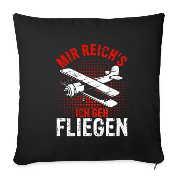 Helikopter Hubschrauber Spruch Fliegen Geschenk fü - Sofakissenbezug 45 x 45 cm - Schwarz - Vorne