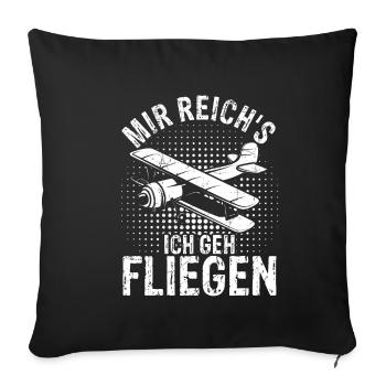 Helikopter Hubschrauber Spruch Abheben Flugzeug He - Sofakissenbezug 45 x 45 cm - Schwarz - Vorne
