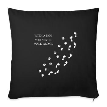 Dog Footprints Dogs Gift Dog Mom Dog Dad Dog - Sofa pillowcase 17,3'' x 17,3'' (45 x 45 cm) - black - Front