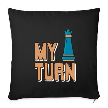 Chess - My turn - Sofa pillowcase 17,3'' x 17,3'' (45 x 45 cm) - black - Front
