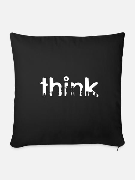Schach spiel - think - Sofakissenbezug 45 x 45 cm - Schwarz