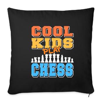 Cool kids play Chess - Sofa pillowcase 17,3'' x 17,3'' (45 x 45 cm) - black - Front