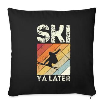 Skier Skifahrer Geschenk Vintage Retro - Sofakissenbezug 45 x 45 cm - Schwarz - Vorne
