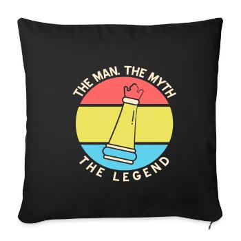 The man the myth the legend - Sofa pillowcase 17,3'' x 17,3'' (45 x 45 cm) - black - Front