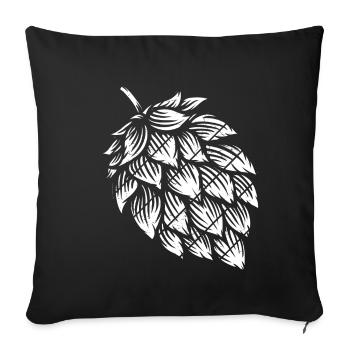 Hopfen Vintage Retro Craft Bier Design Kneipe Bier - Sofakissenbezug 45 x 45 cm - Schwarz - Vorne