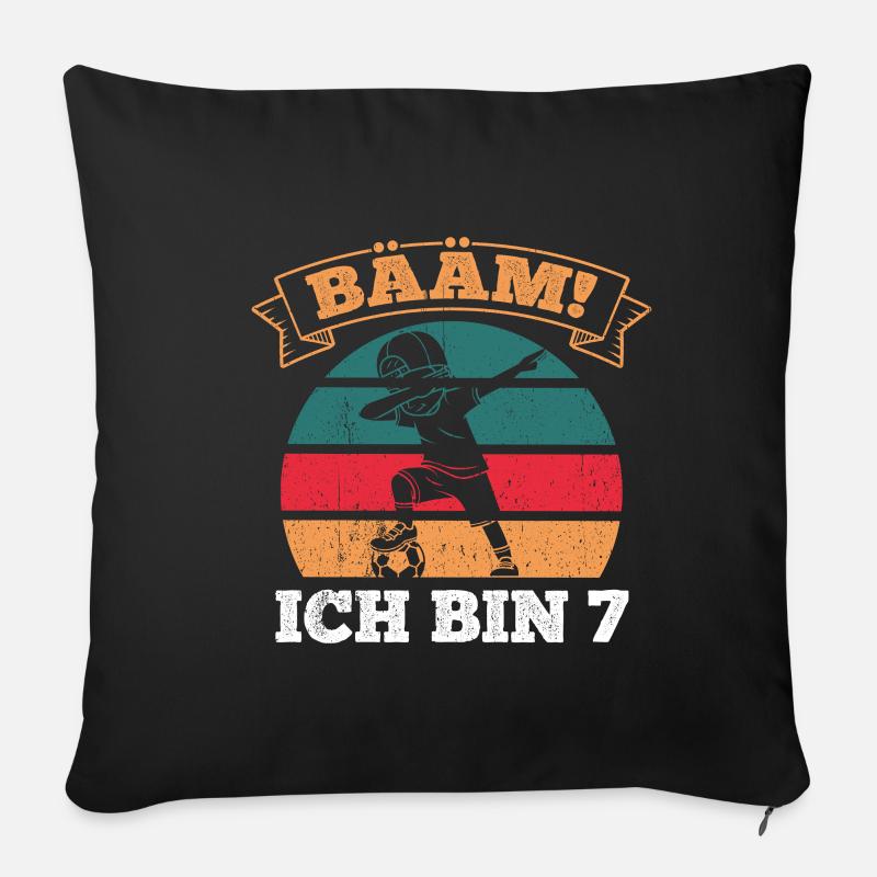 BÄÄM Ich bin 7 Dabbing Geburtstagsshirt 7 Jahre Ju - Sofakissenbezug 45 x 45 cm - Schwarz