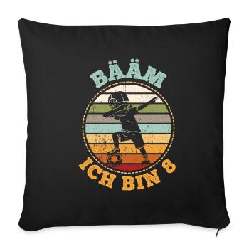 BÄÄM Ich bin 8 Dabbing Geburtstagsshirt 8 Jahre Ju - Sofakissenbezug 45 x 45 cm - Schwarz - Vorne