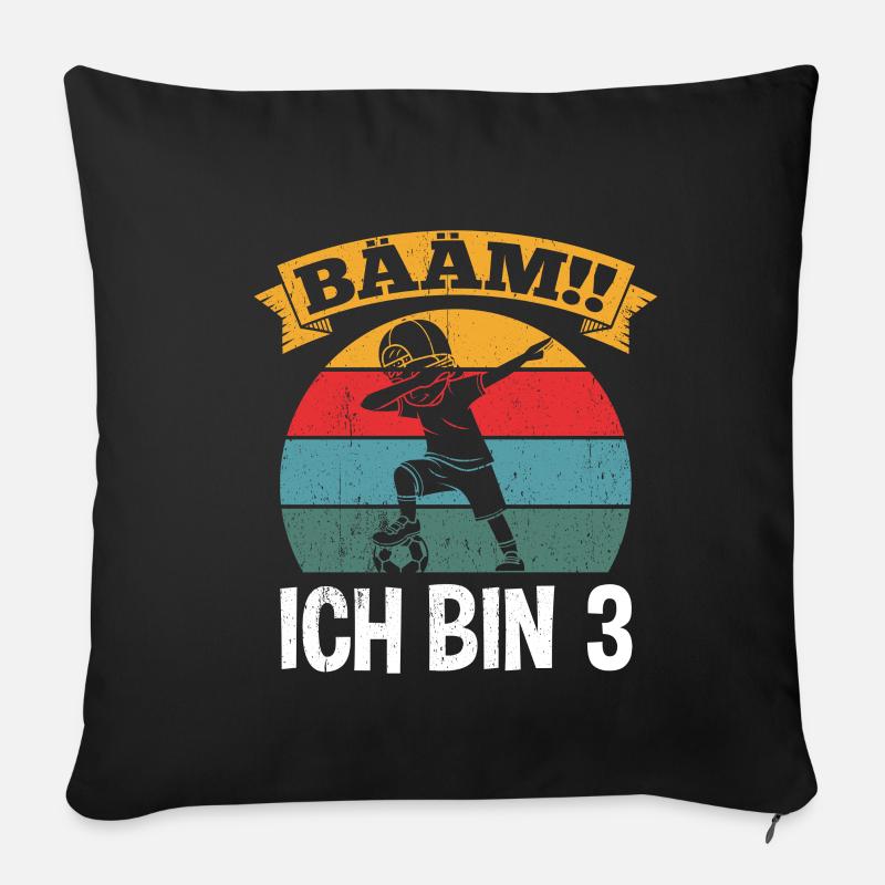 BÄÄM Ich bin 3 Dabbing Geburtstagsshirt 3 Jahre Ju - Sofakissenbezug 45 x 45 cm - Schwarz