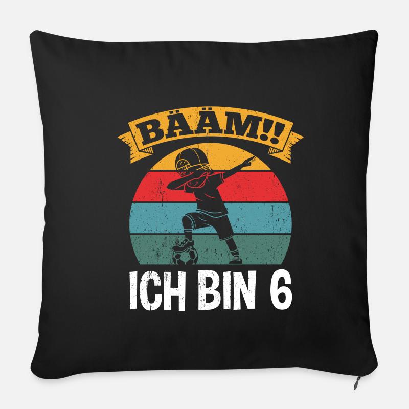 BÄÄM Ich bin 6 Dabbing Geburtstagsshirt 6 Jahre Ju - Sofakissenbezug 45 x 45 cm - Schwarz
