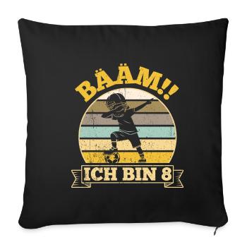 BÄÄM Ich bin 8 Dabbing Geburtstagsshirt 8 Jahre Ju - Sofakissenbezug 45 x 45 cm - Schwarz - Vorne