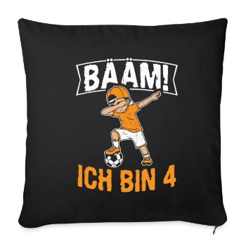 BÄÄM Ich bin 4 Dabbing Geburtstagsshirt 4 Jahre Ju - Sofakissenbezug 45 x 45 cm - Schwarz - Vorne