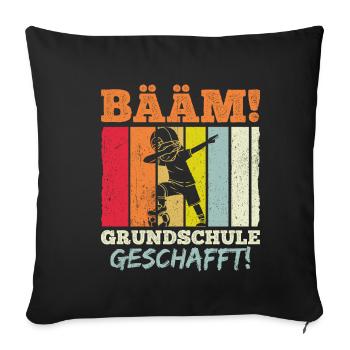 BÄÄM Grundschule Geschafft Absolvent Abschluss 202 - Sofakissenbezug 45 x 45 cm - Schwarz - Vorne